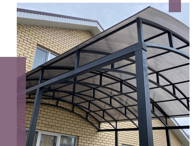 Монтаж козырьков в Первоуральске от 11580 руб. | ПРОЛЁТ-Прв