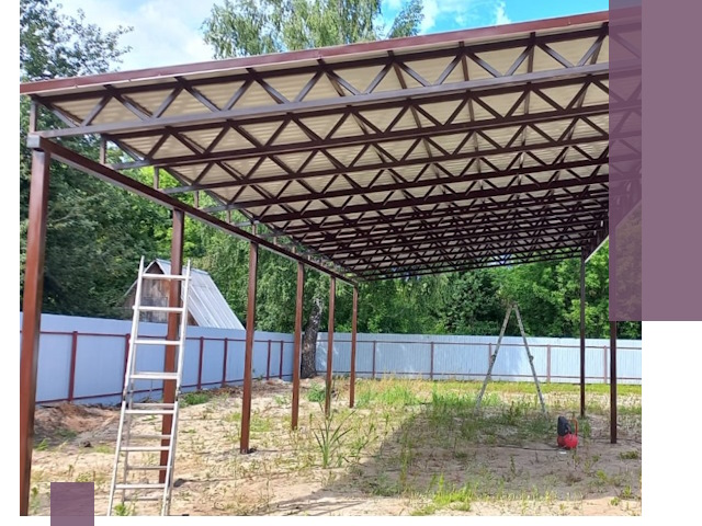 Односкатные навесы под ключ в Первоуральске — изготовление и монтаж