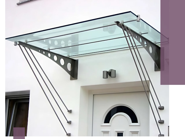 Козырьки над входом под ключ в Первоуральске — изготовление и монтаж