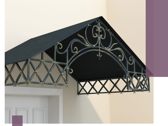 Двускатные металлические козырьки под ключ в Первоуральске